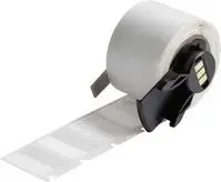 Label, Brady M6-96-427 vinyl self-laminating, white transparent, 25.40 x 9.53 mm for cables Ø 2.00–3.00 mm