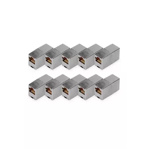 Digitus CAT 5e RJ45 Modular Coupler 10 pieces Gold Plated Silver