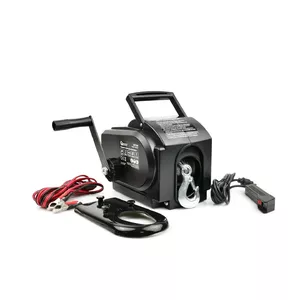 Electric winch GEKO G81706 12V 2000 lb capacity, portable vehicle recovery winch
