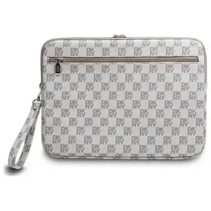 Laptop sleeve DKNY DKCS16PVSHLE — 16" beige checkered pattern printed stripes