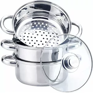 Steamer pot KingHoff KH-3319, stainless steel, 24 cm