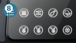 8 iepriekš iestatītas funkcijas ērtai grilēšanai
