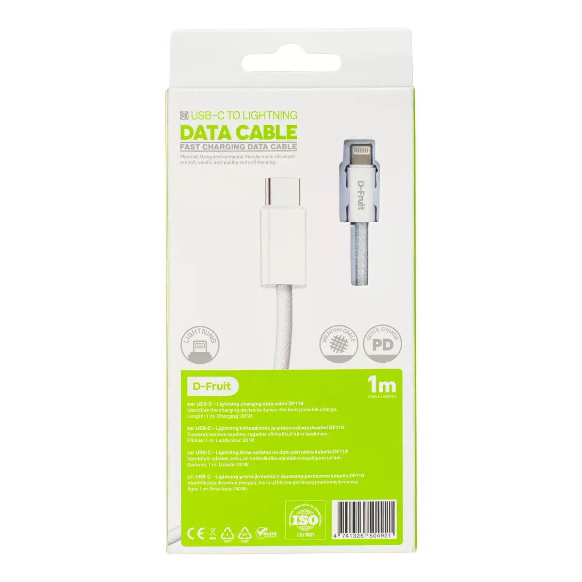 Кабель USB-C — Lightning D-Fruit DF118 1 м Photo 3