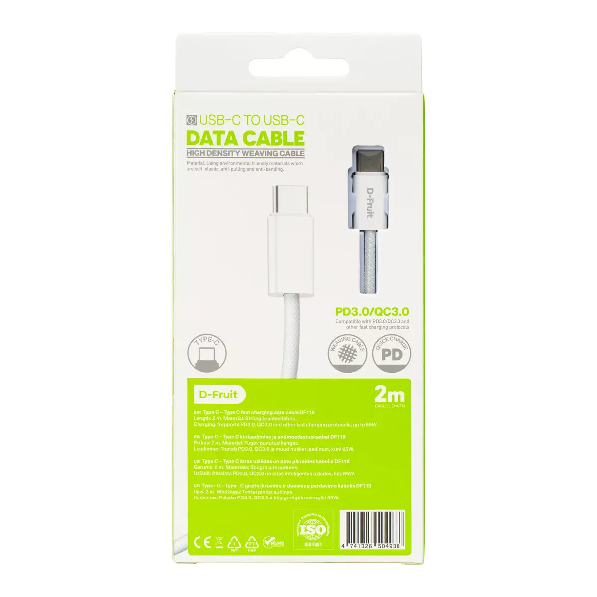 Кабель USB-C D-Fruit DF119 2 м Photo 3