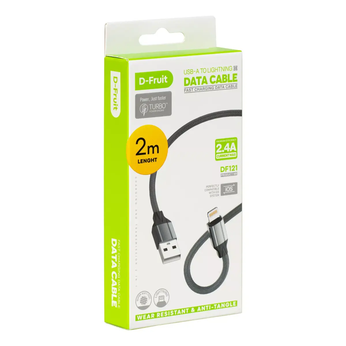 USB-A to Lightning cable D-Fruit DF121 2 m Photo 2