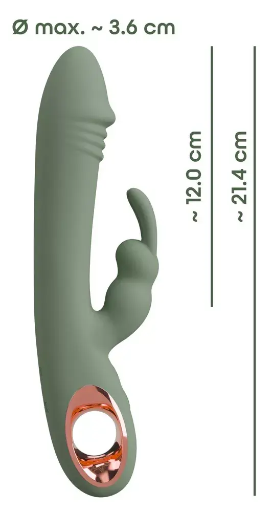Вибратор you2toys Slim Rabbit Olive Photo 12