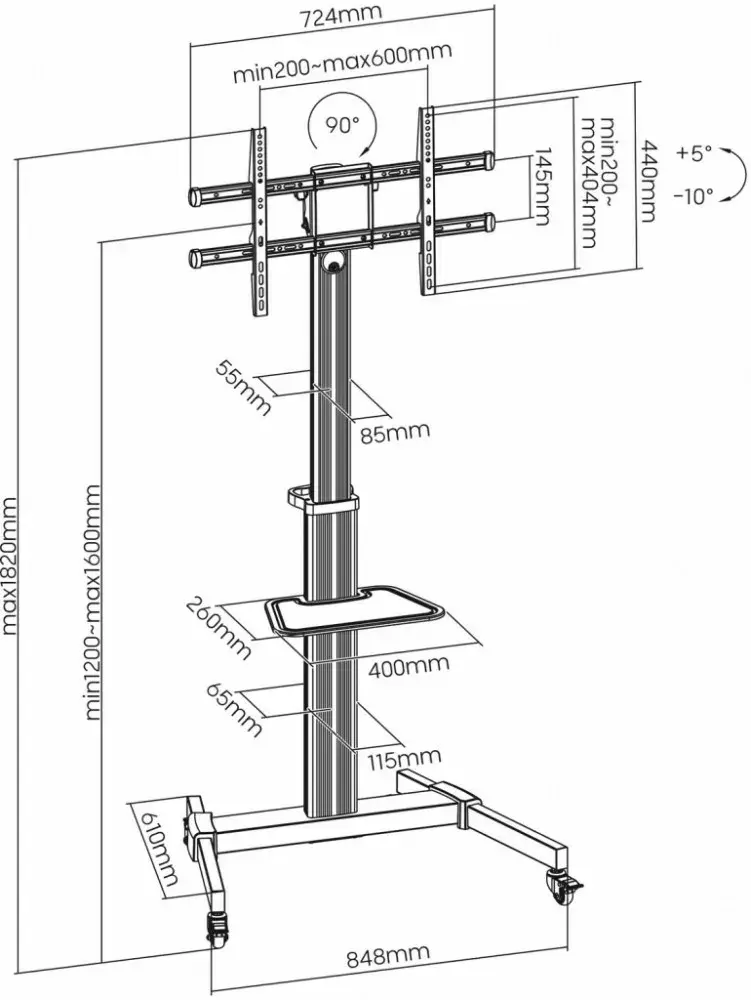 Напольная стойка ART S-11 для 37–86" ТВ Photo 9