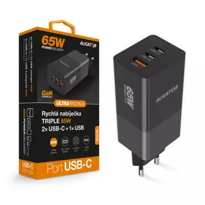 Зарядное устройство ALIGATOR PD65W с 2× USB-C и 1× USB-A