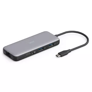 Digitus DA-70914 dokstacija Vadu USB 3.2 Gen 2 (3.1 Gen 2) Type-C Melns, Pelēks