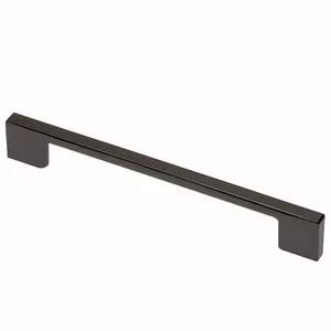 Durvju rokturis GTV UZ-819 160 mm melns hroms — 160 mm assu attālums, metāla apdare