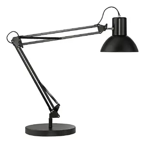 Galda lampa Unilux SUCCESS 80 E27 LED F, melna, regulējams augstums 0–660 mm, 1 spuldze, vads 2 m