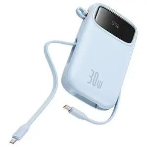 Портативный аккумулятор Baseus P10055008313-00 Lithium Polymer 10000 мА·ч, PD 3.0 / QC 3.0, 30 Вт, 1×USB‑C + 1×USB‑A, синий