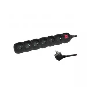 Power extension cord Esperanza ELK219K — 5 m cable, 6 Type E AC outlets, indoor, black