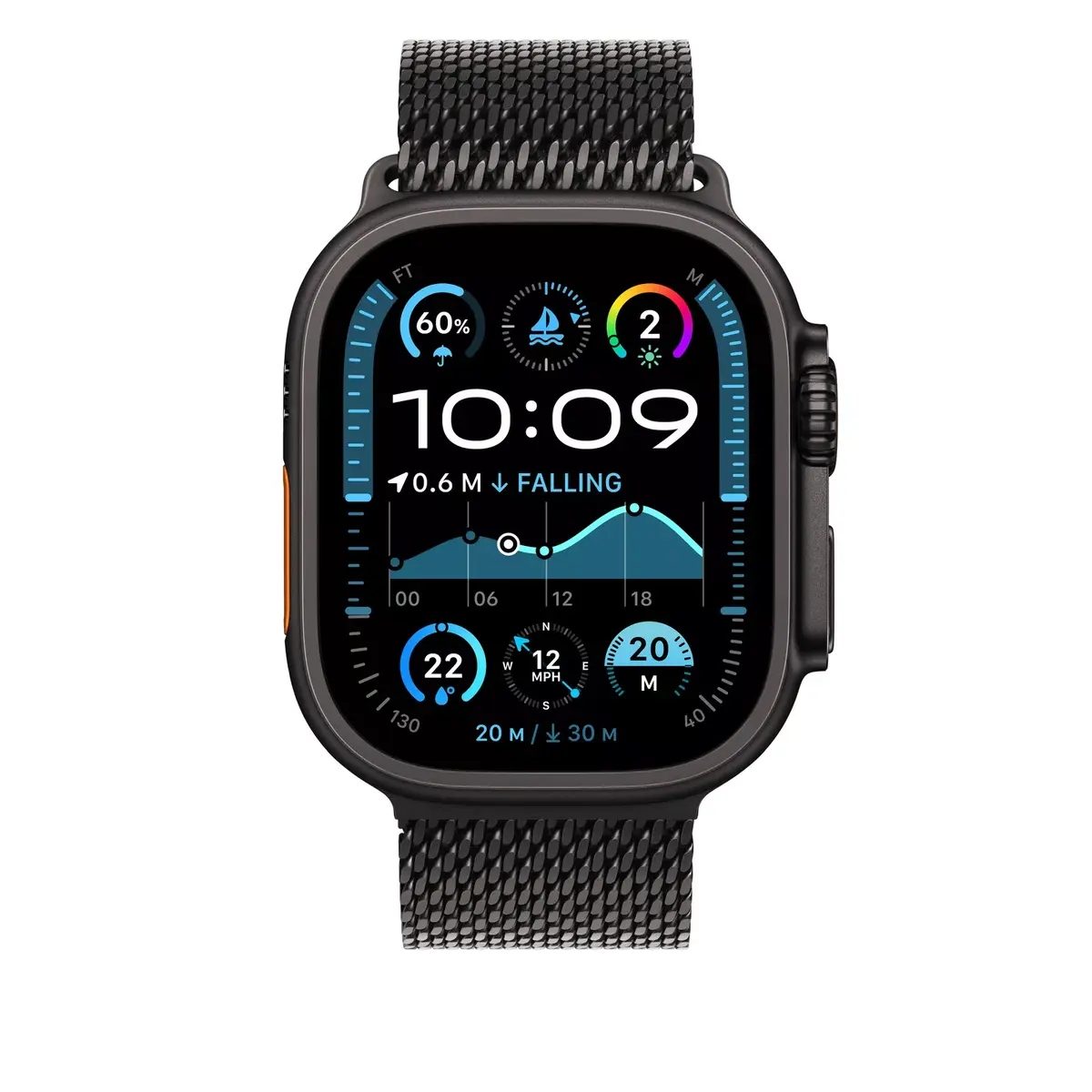 Siksna Apple 49mm Melns Titāna Milānas Cilpa Photo 3