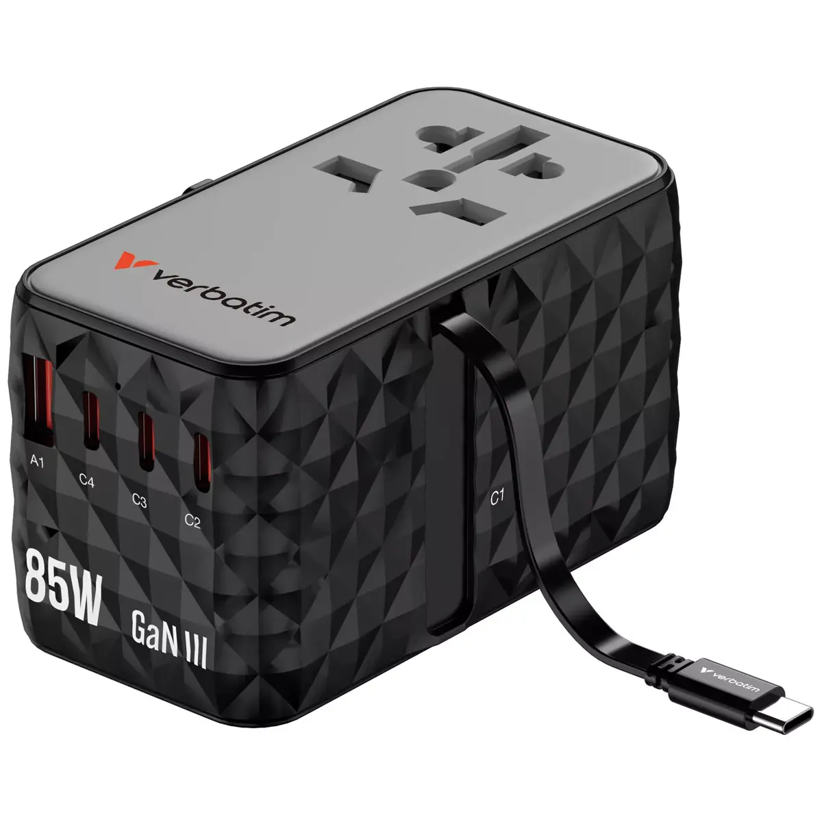 Lādētājs Verbatim Charge 'n' Travel Diamond 85W Retractable Cable CNT-02 Photo 2