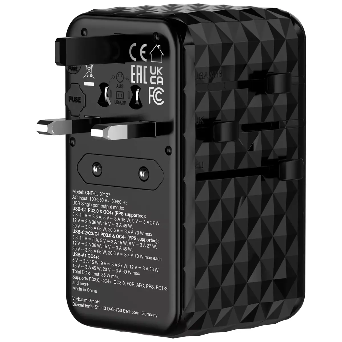 Lādētājs Verbatim Charge 'n' Travel Diamond 85W Retractable Cable CNT-02 Photo 7