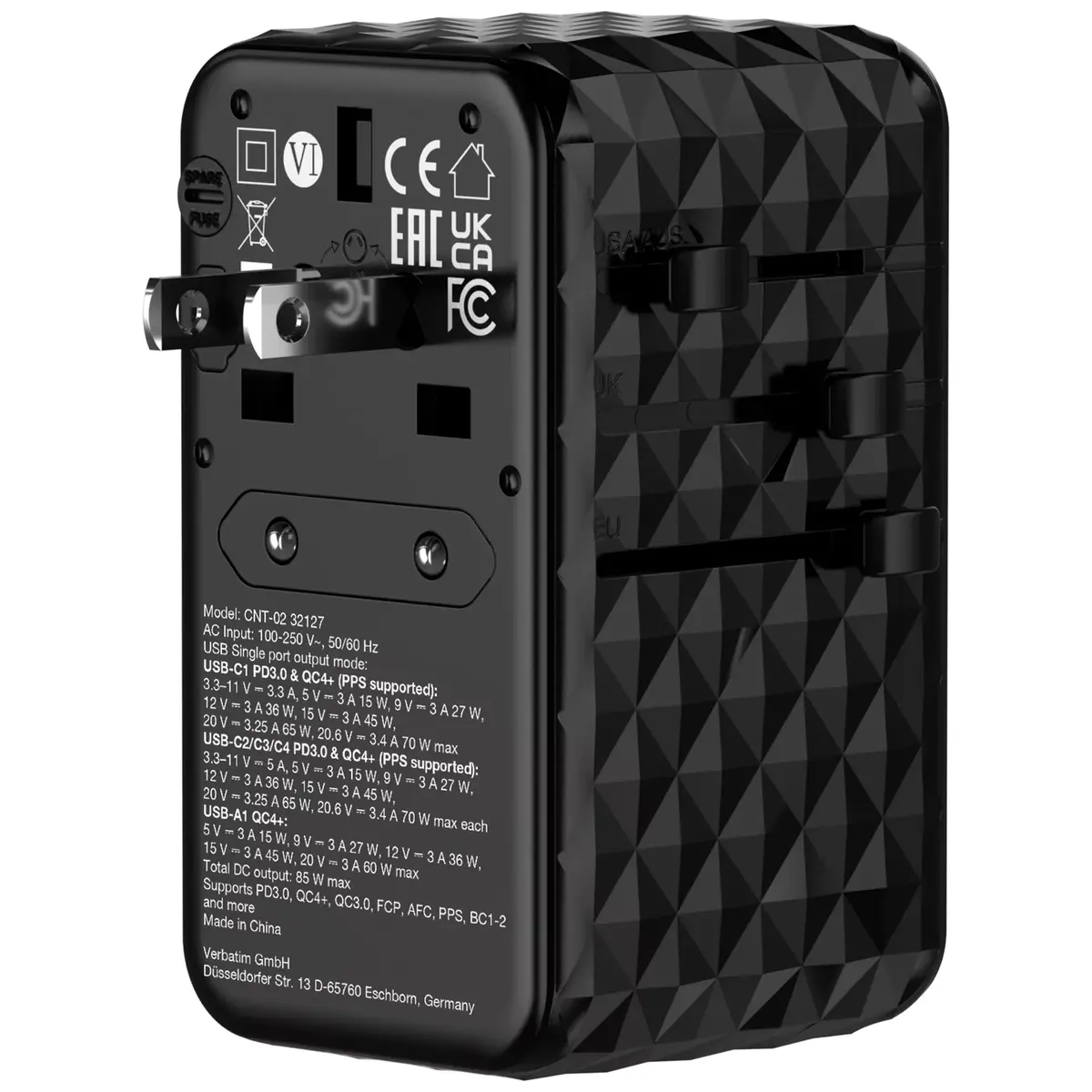 Lādētājs Verbatim Charge 'n' Travel Diamond 85W Retractable Cable CNT-02 Photo 8