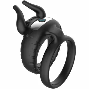 Виброкольцо для пары ARMONY FOR COUPLES Bull's Pasion — 10 скоростей, чёрное
