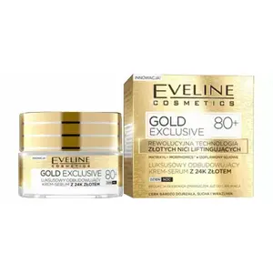 Крем-сыворотка для лица Eveline Gold Lift Expert 80+ регенерирующая дневная и ночная 50 мл