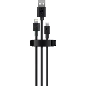 Kabeļu skava GOOBAY 70685 galdam vai sienai, melna, 15×55×16 mm, 3 gab.