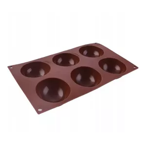 Silicone baking mold Prymus-AGD KHT47 — 6-cavity, 30×18 cm, brown