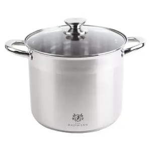 Cooking pot Prymus-AGD 24 cm 9 L stainless steel with glass lid and steam vent