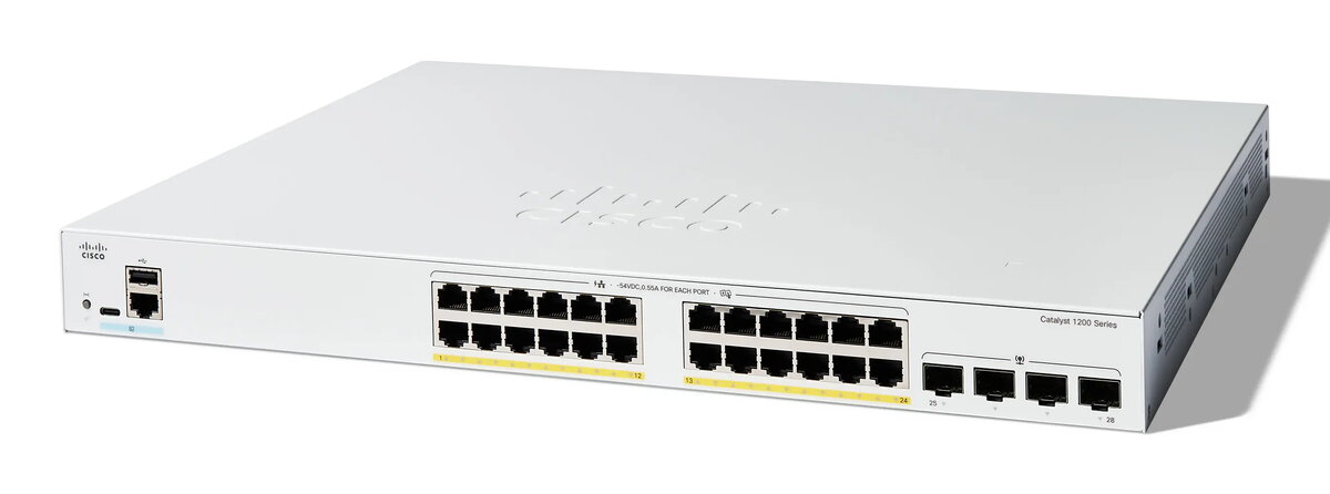 Cisco Catalyst C1200-24FP-4G pārvaldāms viedais slēdzis