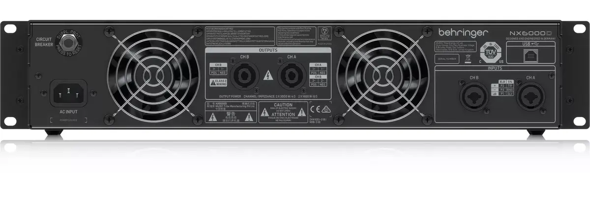 Behringer NX6000D 6000 vatu D klases jaudas pastiprinātājs Photo 4