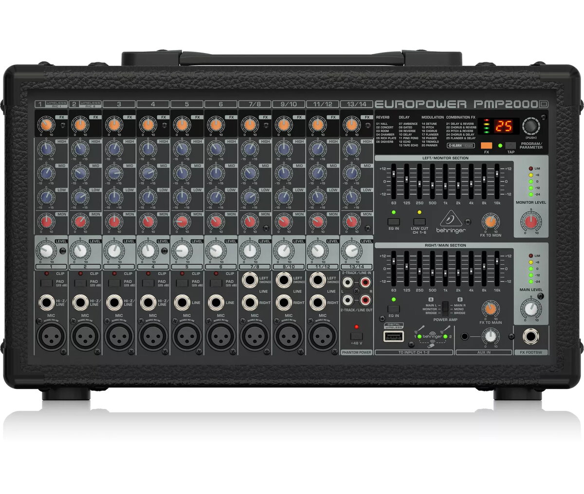 Behringer PMP2000D audio mikseris 14 kanāli