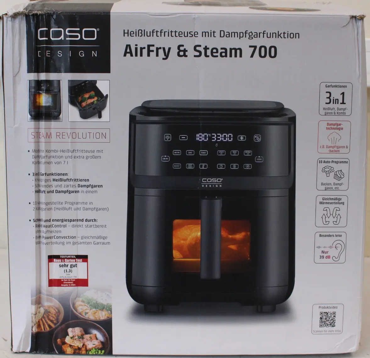 Caso Steam & AirFry 700 аэрогриль, 1700 Вт, 7 л Photo 3