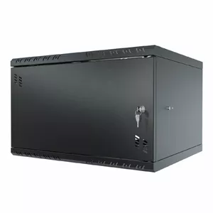19" стойка-шкаф Stalflex S-RC19-6U-450MB, 6U, металлическая дверь, глубина 450 мм, черный
