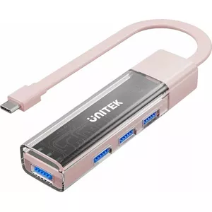 USB-хаб Unitek H1319APK01 — USB-C на USB-A, 5 Гбит/с, розовый