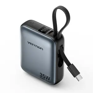 Power bank Vention FHEH0 Lithium Polymer 10000 mAh 35W USB-C melns
