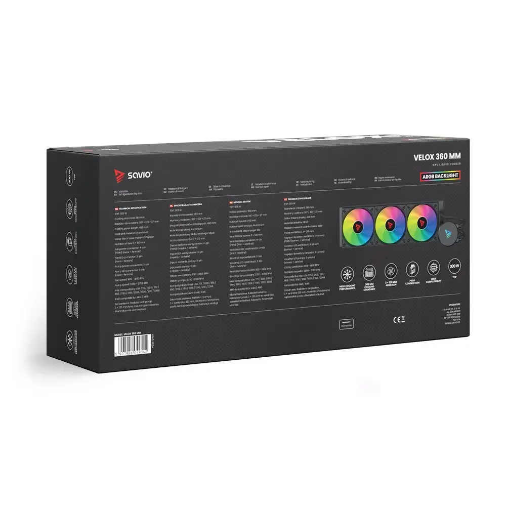SAVIO VELOX 360 MM all-in-one šķidruma dzesētājs Photo 4
