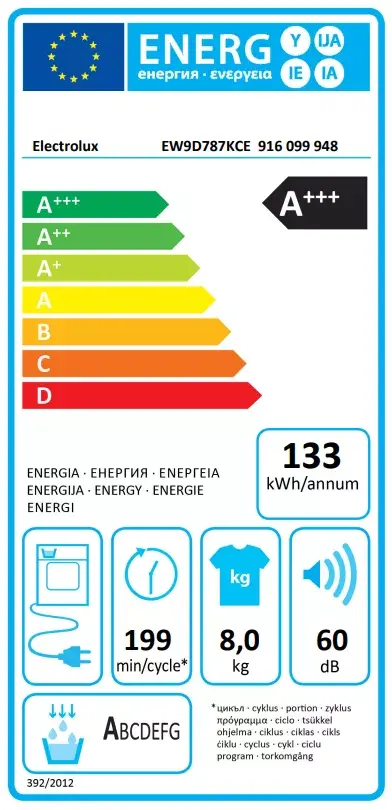 Veļas žāvētājs Electrolux EW9D787KCE 9 kg Photo 2