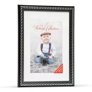 Фоторамка Victoria Collection Victoria Action 4 для фото 15x21 см, чёрная с серебристой окантовкой
