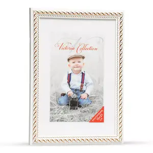 Photo frame Victoria Collection Victoria Action 4 for 15x21 cm photos, white gold finish