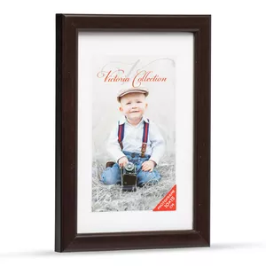 Photo frame Victoria Collection Aura 10x15 cm brown — single opening wooden frame