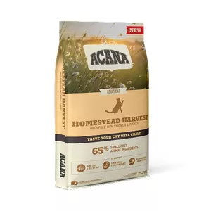 Dry cat food ACANA Homestead Harvest 1.8 kg — Chicken, Duck & Turkey, 34% protein, 16% fat, gluten- and soy-free