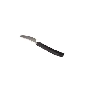 Virtuves/daudzfunkcionālais nazis SUNDO 22630 — nerūsējošā tērauda taisns asmens, melna ergonomiska plastmasas rokturis, 19,5 cm