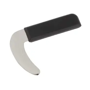 Universal kitchen knife SUNDO 22631 — stainless steel curved blade, black ergonomic plastic handle, dishwasher safe, 14 cm package length