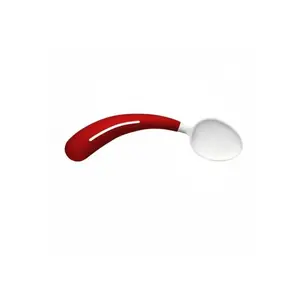Curved spoon SUNDO 22677 for left-handers — ergonomic red plastic handle, dishwasher safe, 16.5 cm, 41 g
