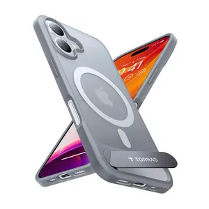 Phone stand Torras PSTAND for iPhone 16 Pro, Titanium Grey, adjustable foldable model X00FX1941