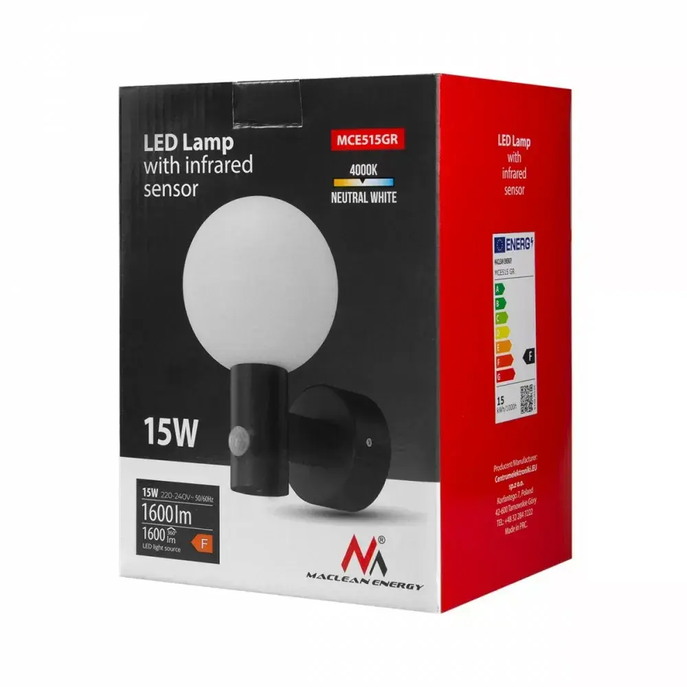 LED lamp MACLEAN MCE515 15W with motion sensor Photo 4