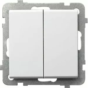 Flush-mounted double cross switch Ospel Sonata ŁP-19R/M/00 16 A white