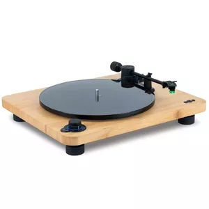 Belt-drive turntable The House Of Marley EM-JT010-SB — black wood finish, glass platter, 3.5 mm output