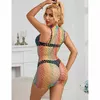 Сетчатое платье SUBBLIME Rainbow высокий ворот без рукавов Photo 12