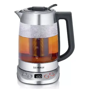 Electric kettle SEVERIN WK 3480 — 1.7 L capacity, 3000 W, white, glass/plastic/stainless steel housing