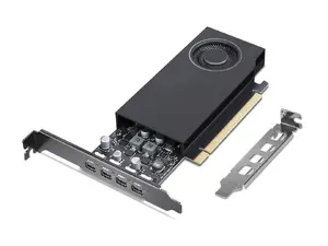 Видеокарта Lenovo NVIDIA RTX A400 с 4 ГБ памяти GDDR6, интерфейсом PCI Express x8 4.0, активным охлаждением и максимальным разрешением 7680 x 4320