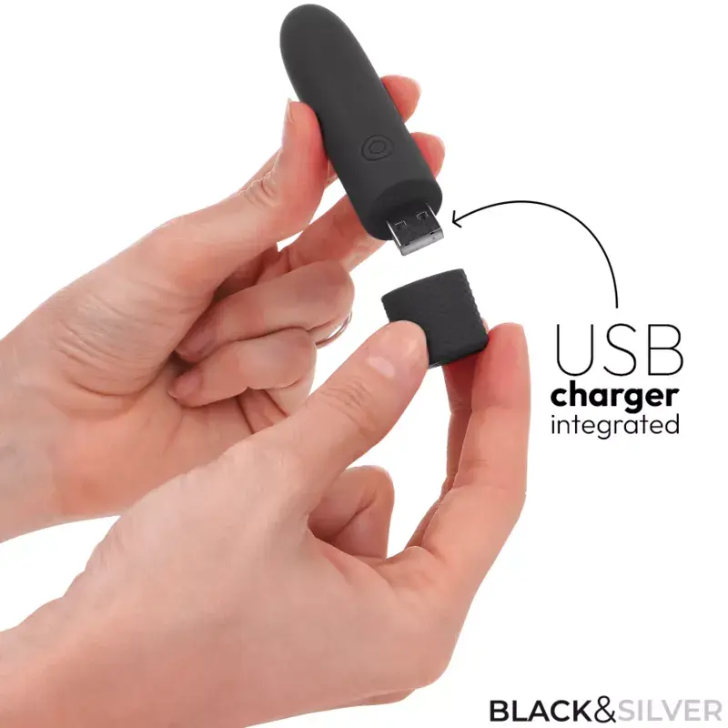 Vibrācijas lodīte black&silver Geri USB uzlādējamā Photo 2